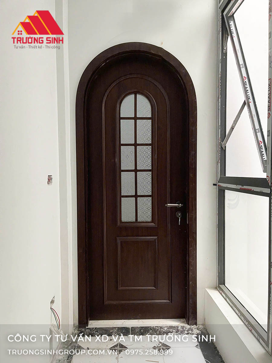 Cửa vòm Composite có ô kính 